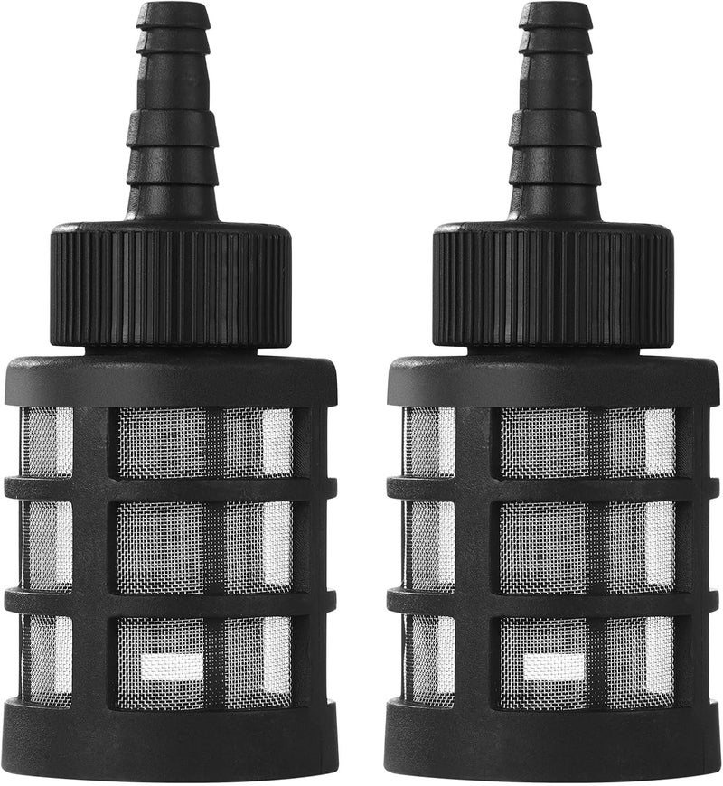 Opzour 2 Pack Household Hose Filters, Fit 3/8" to 1/2" ID. Hoses, 60 Mesh Stainless Steel Inlet Strainer (1.77Inch / 45mm OD.) with Check Valve for Sprayers, Car Washers, Oil Pumps, and Industrial Equipment - Image 1